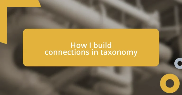 How I build connections in taxonomy