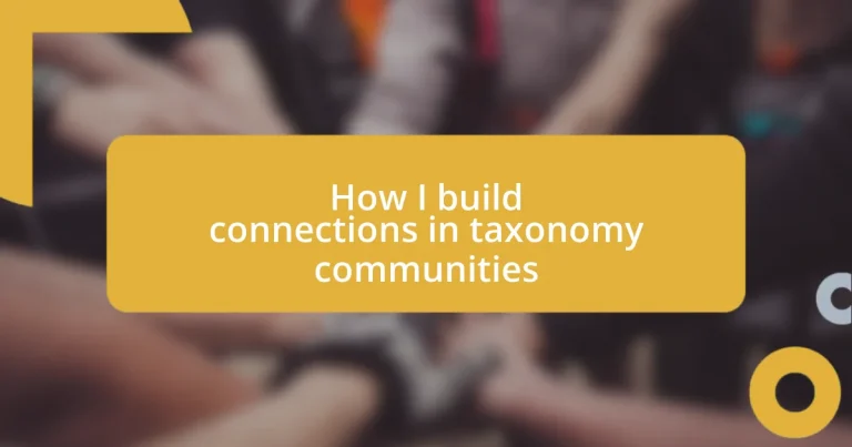 How I build connections in taxonomy communities