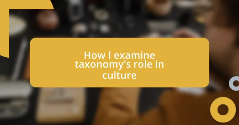 How I examine taxonomy’s role in culture