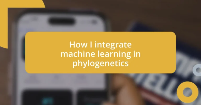 How I integrate machine learning in phylogenetics