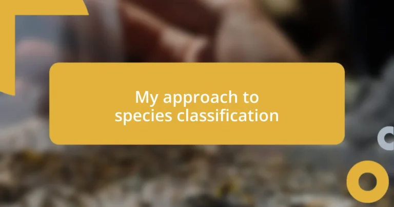 My approach to species classification