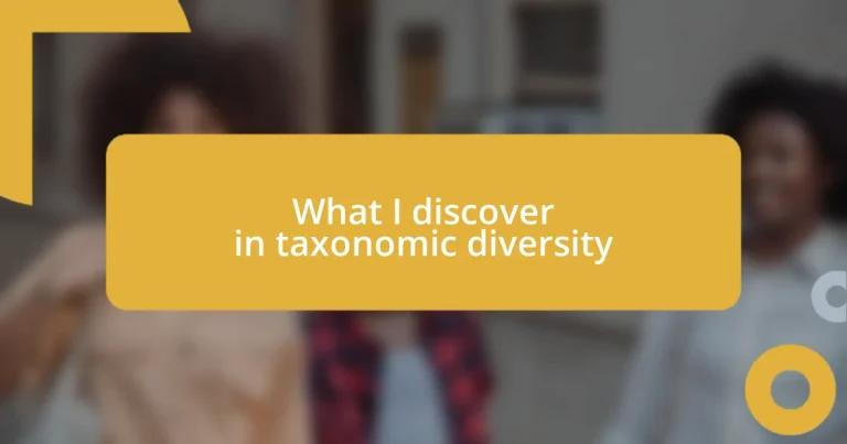 What I discover in taxonomic diversity
