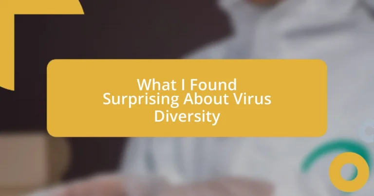 What I Found Surprising About Virus Diversity