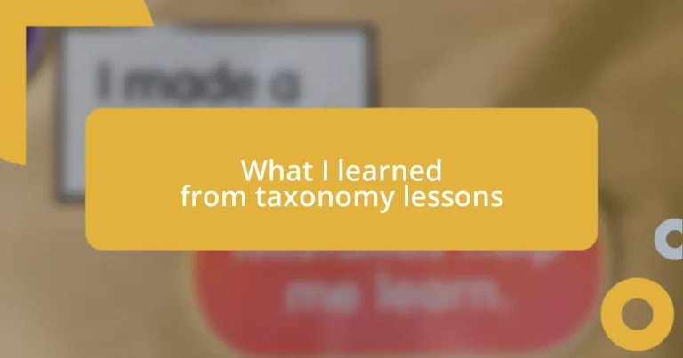 What I learned from taxonomy lessons