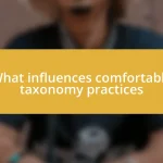 What influences comfortable taxonomy practices